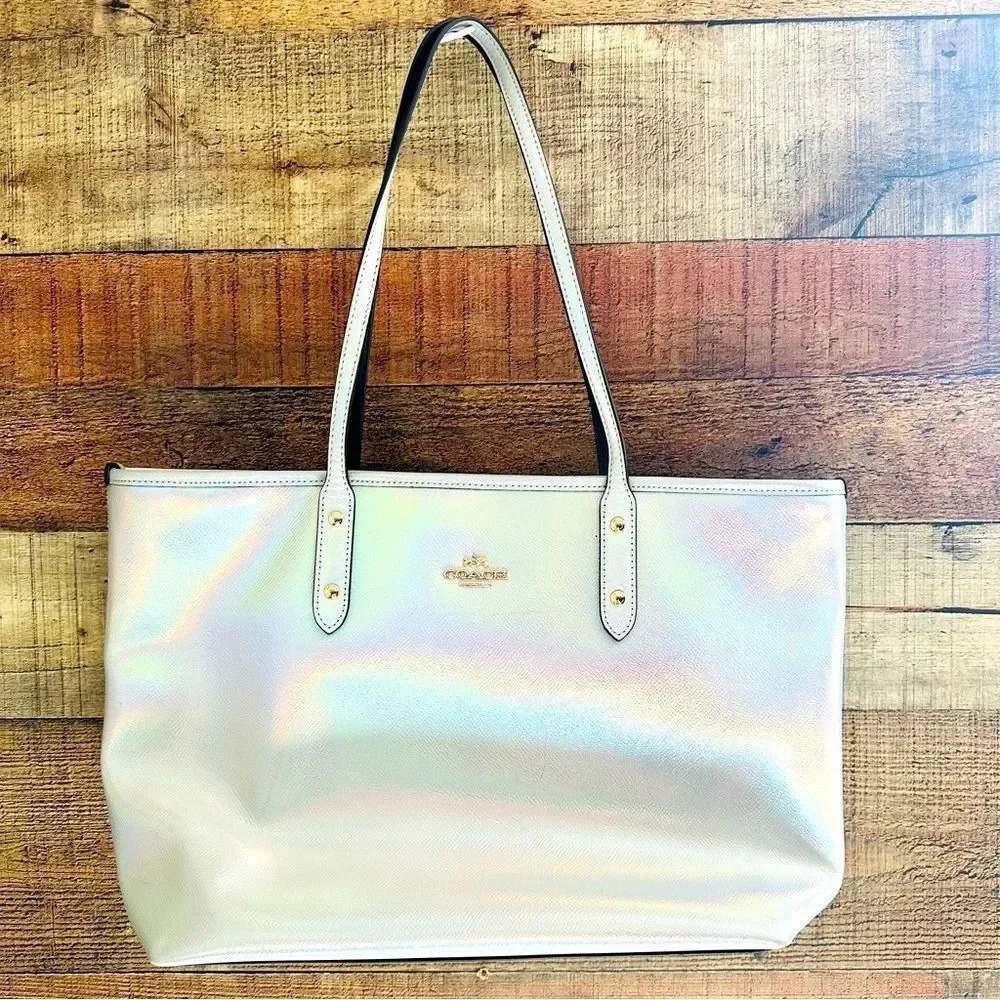Coach Limited Edition Holographic Iridescent City Zip Tote - Picture 2 of 16
